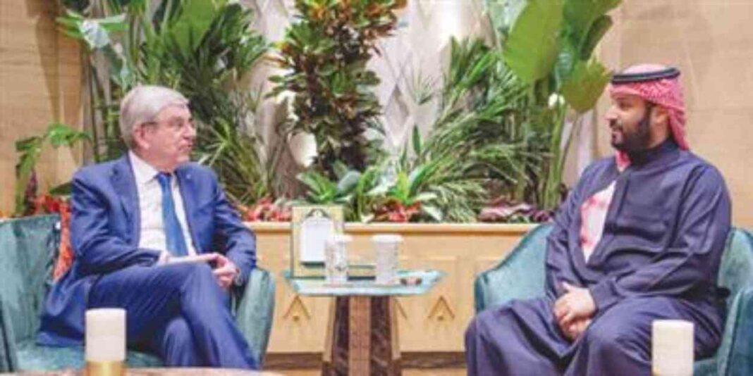 استقبال ولي العهد لرئيس اللجنة الأولمبية الدولية