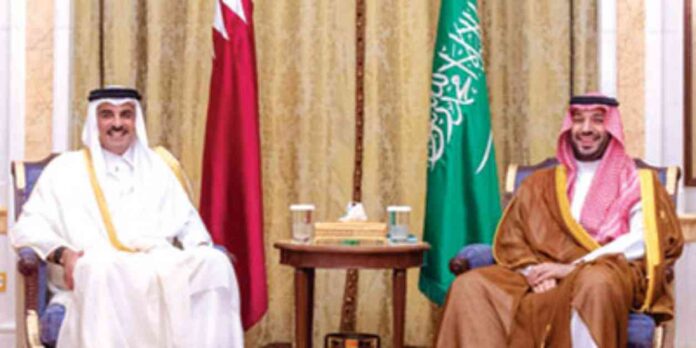 محادثات ولي العهد مع أمير قطر حول التطورات الإقليمية والدولية