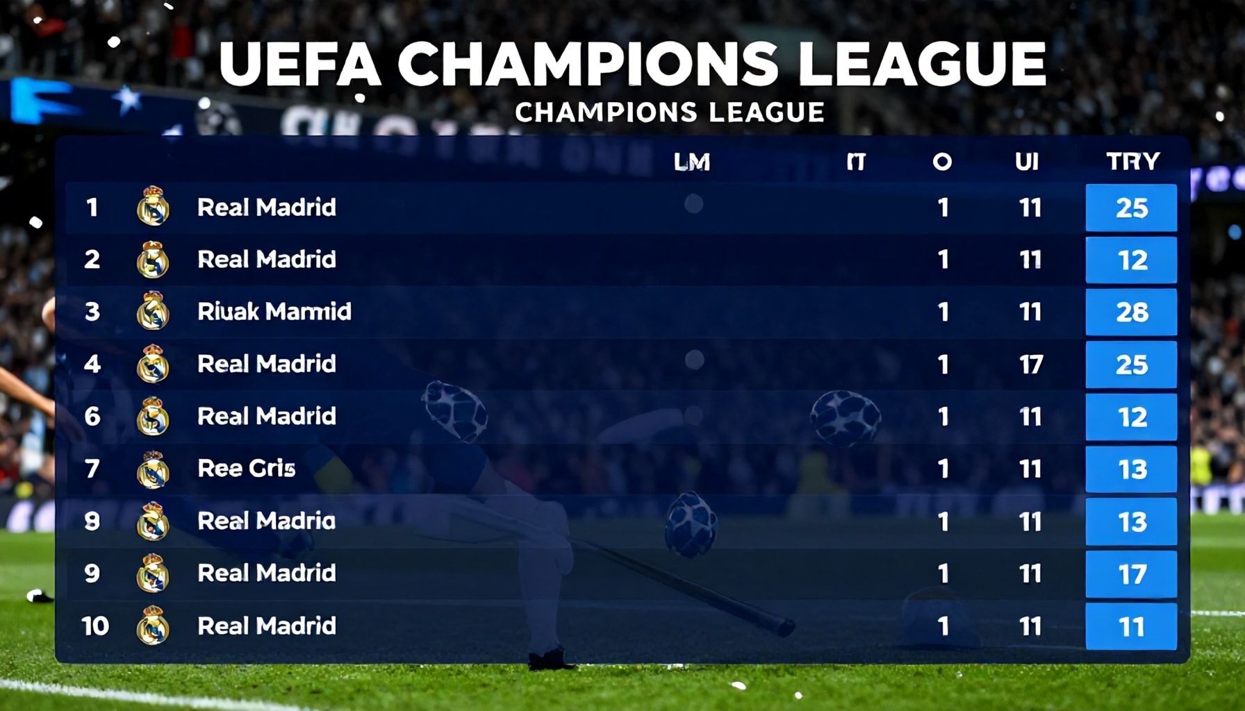 أبرز إحصاءات ريال مدريد في دوري أبطال أوروبا