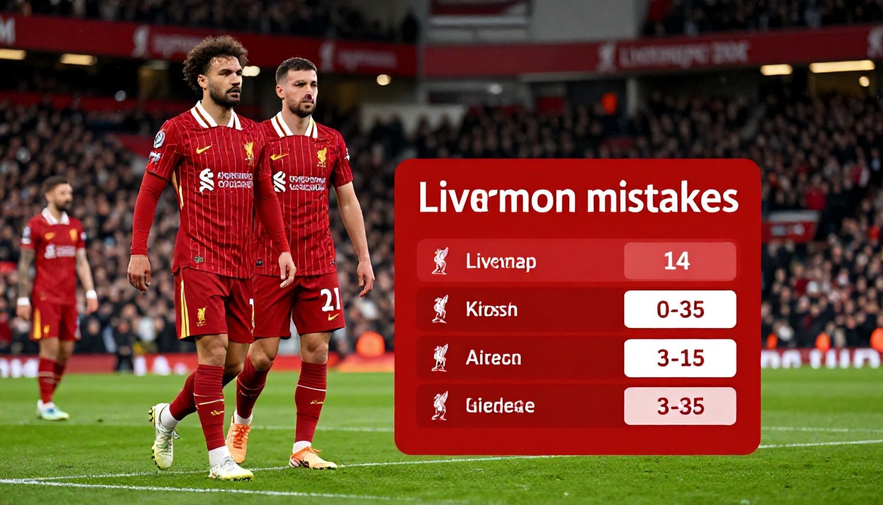 أخطاء شائعة في مباريات ليفربول