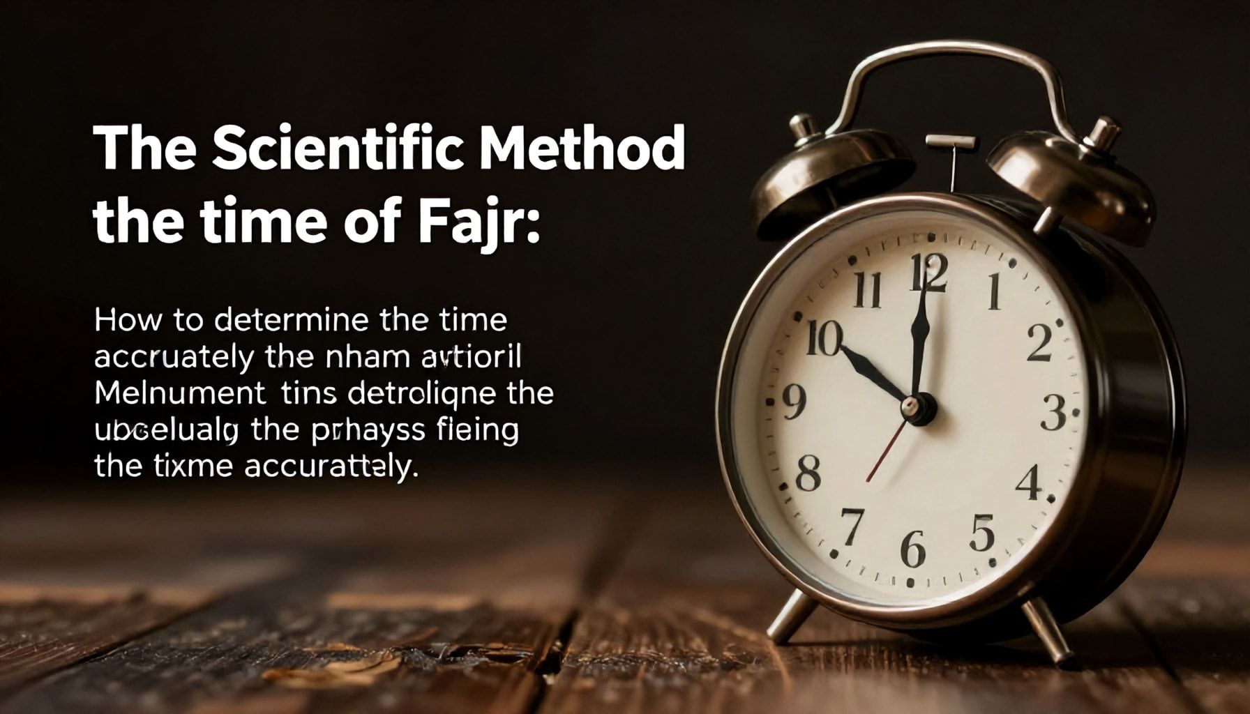 الطريقة العلمية لتحديد وقت الفجر بدقة: كيف تحدد الوقت بدقة*