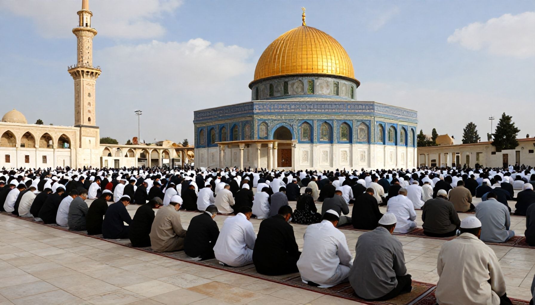 المسجد الأقصى: 1500 مصلي يشاركون في صلاة الجمعة despite restrictions