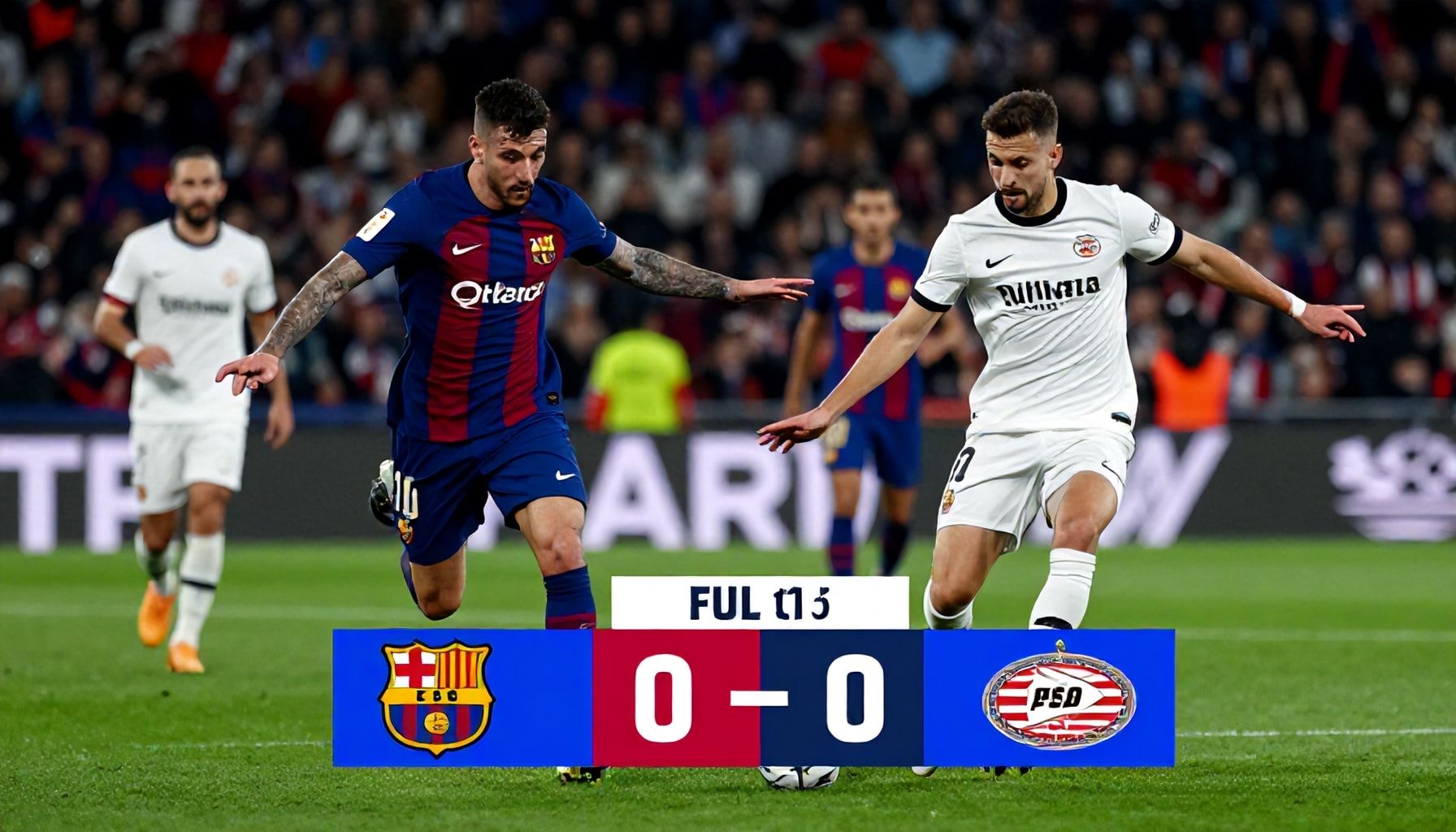 برشلونة يسيطر على مباراة بي إس في آيندهوفن