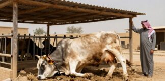 بقرة تزن 1.5 طن تحطم سقف مزرعة في السعودية