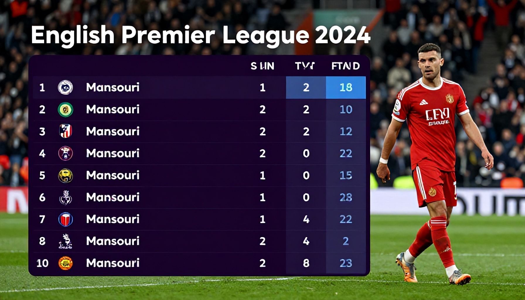 المنصوري يحرز المركز الثالث في الدوري الإنجليزي 2024