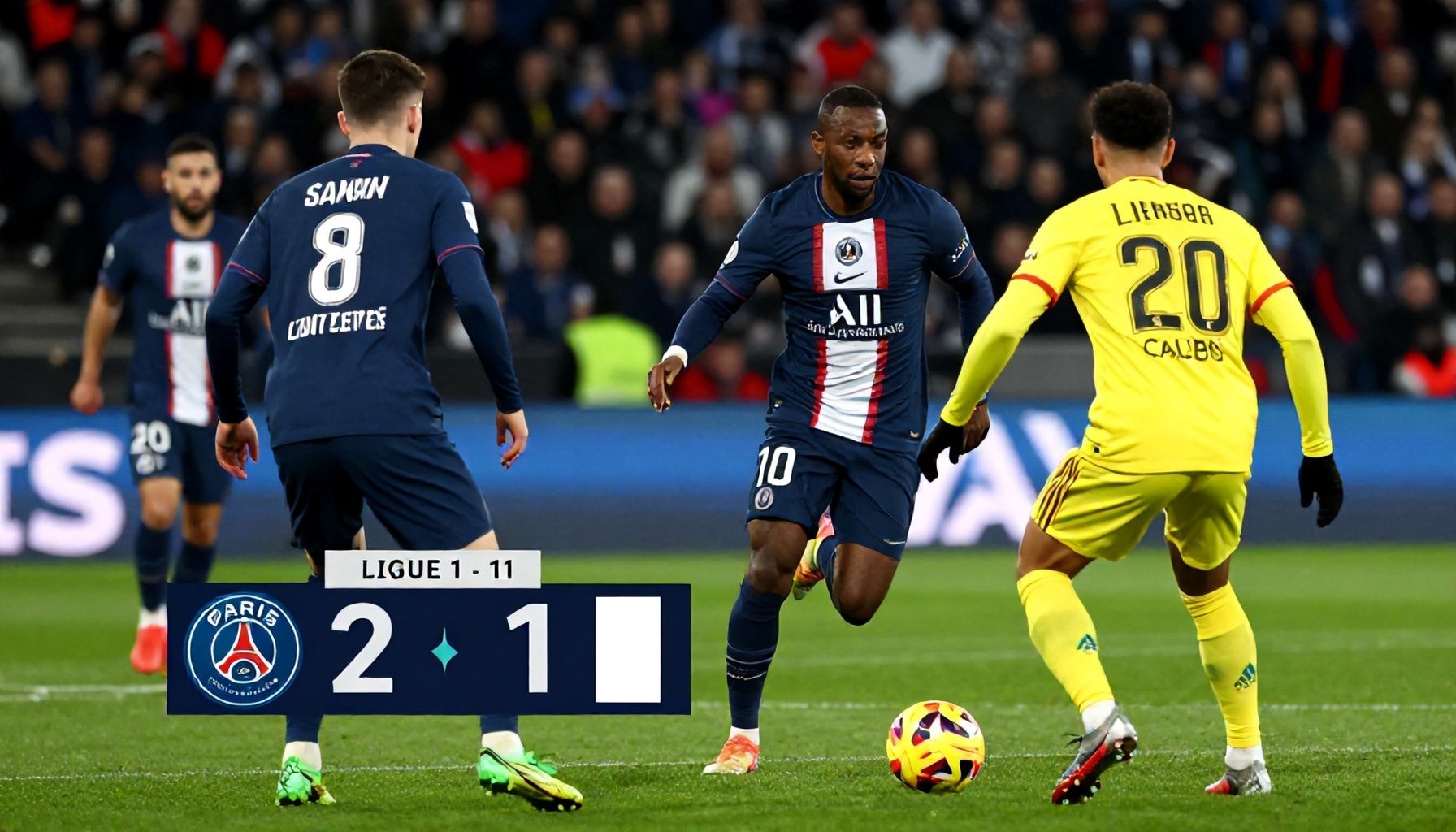 الباريس سان جيرمان يحقق الفوز الأول في الدوري الفرنسي 2-1 على لينز