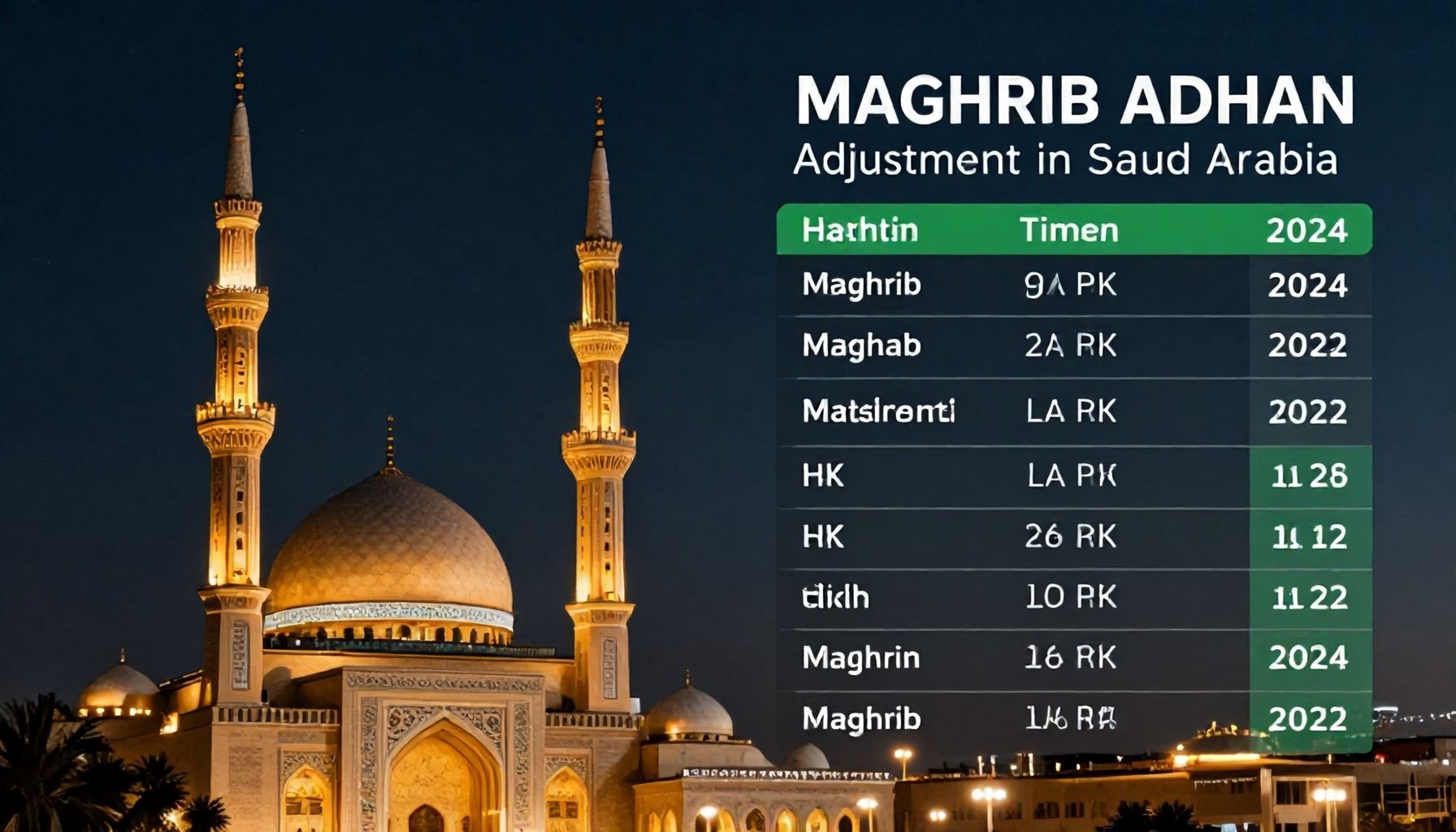 تفاصيل تعديل أذان المغرب في السعودية 2024