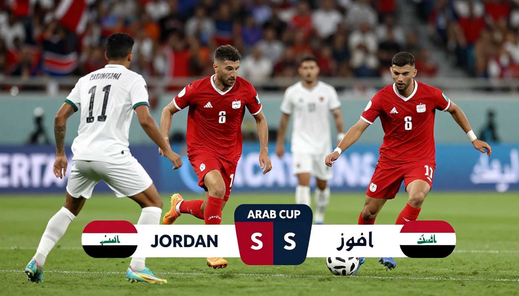 تفاصيل مباراة الأردن والعراق في كأس العرب