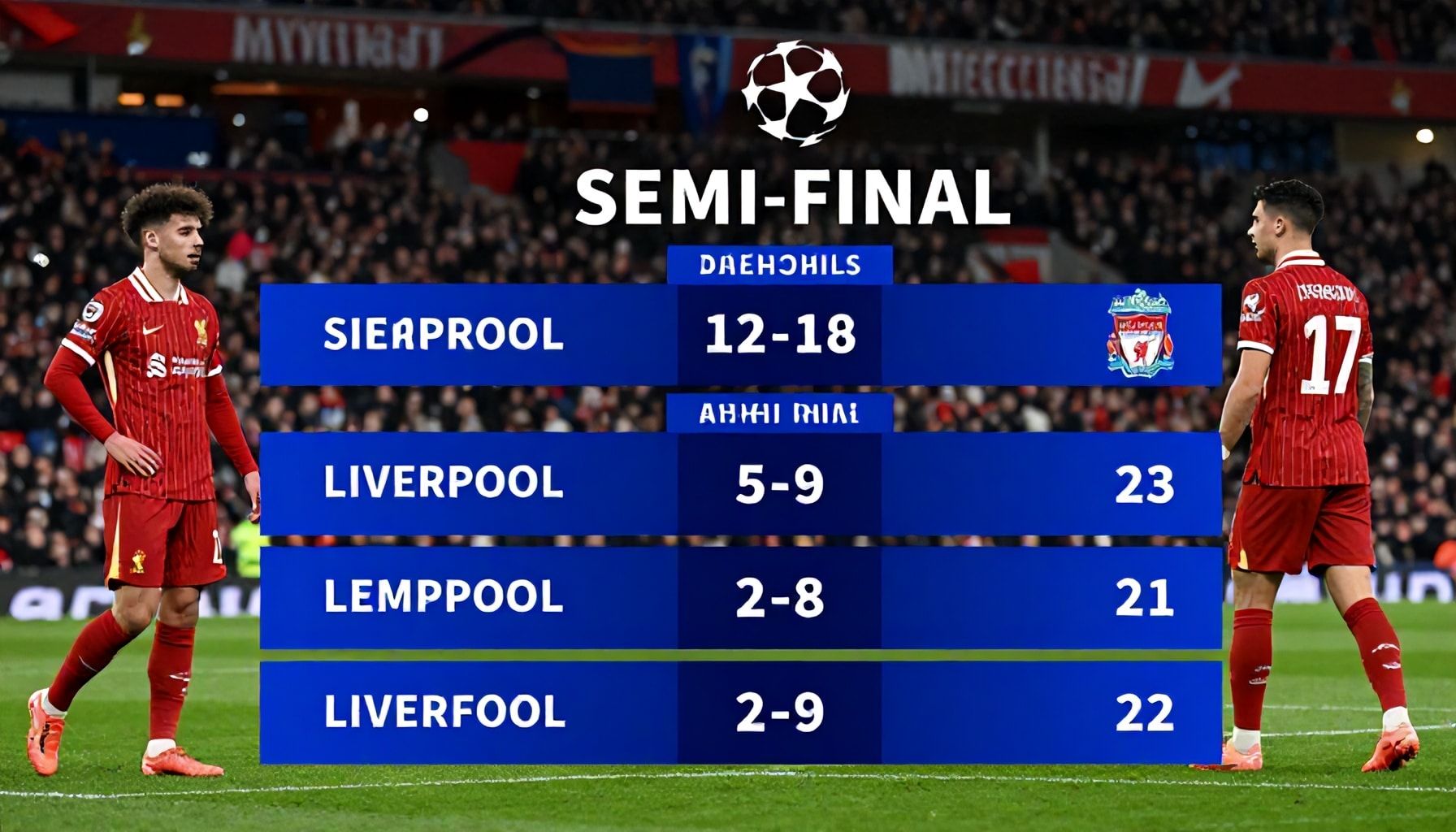 تفاصيل مباراة ليفربول القادمة في نصف نهائي دوري أبطال أوروبا