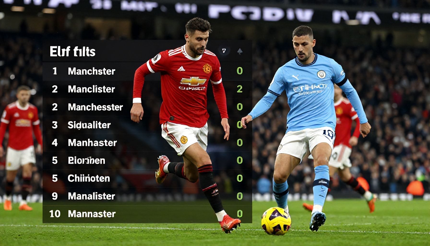 تفاصيل مباراة مانشستر يونايتد ومانشستر سيتي وأبرز اللحظات