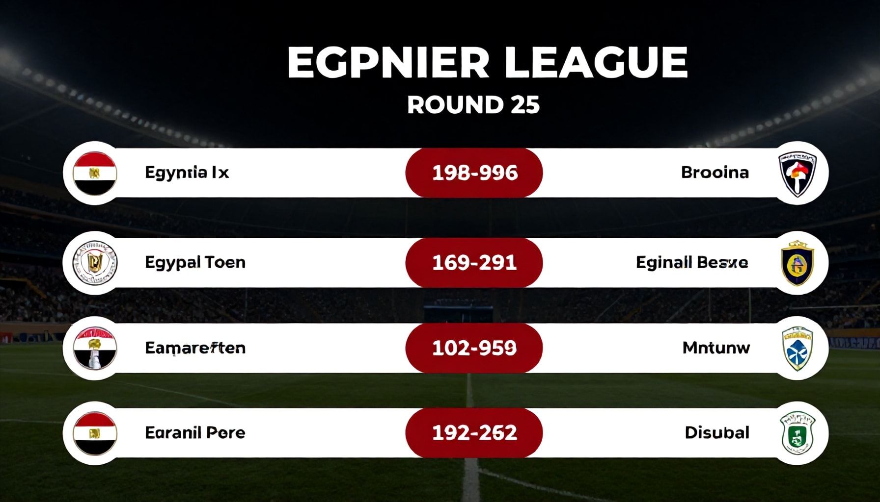 تفاصيل مباريات الدوري المصري في الجولة 25