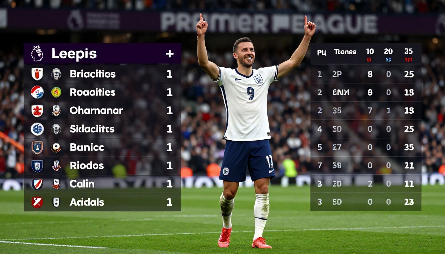المنتخب الإنجليزي يتصدر جدول الدوري الإنجليزي بفارق 8 نقاط