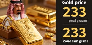 سعر الذهب اليوم: 233 ريالًا للغرام في السعودية