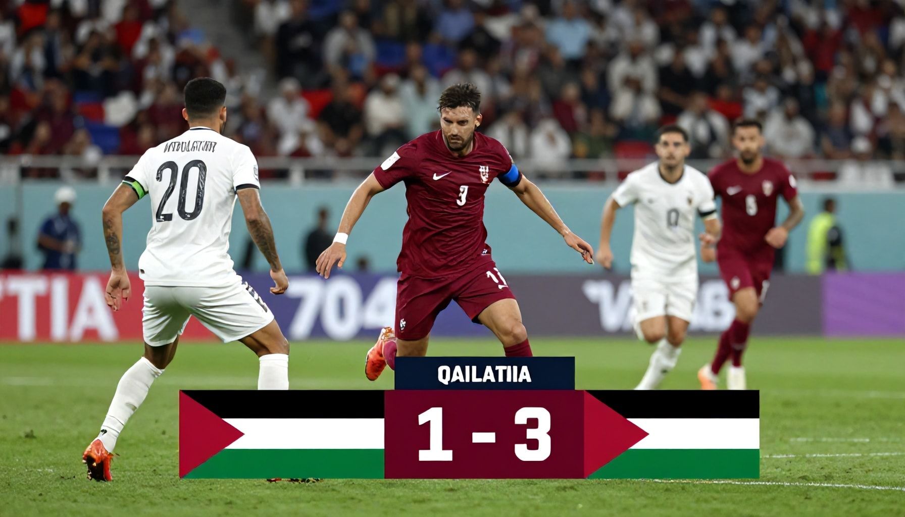 فوز قطر على فلسطين في تصفيات كأس العالم 2026
