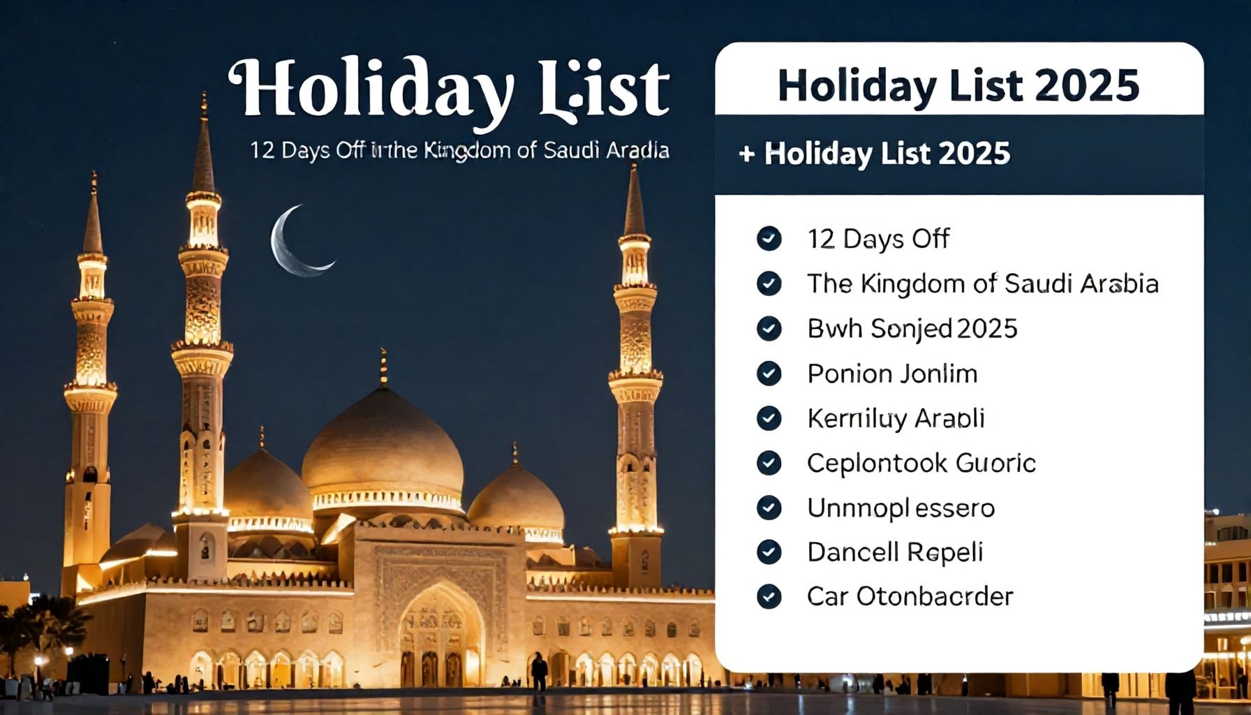 لائحة العطل 2025: 12 يوم إجازة في المملكة العربية السعودية
