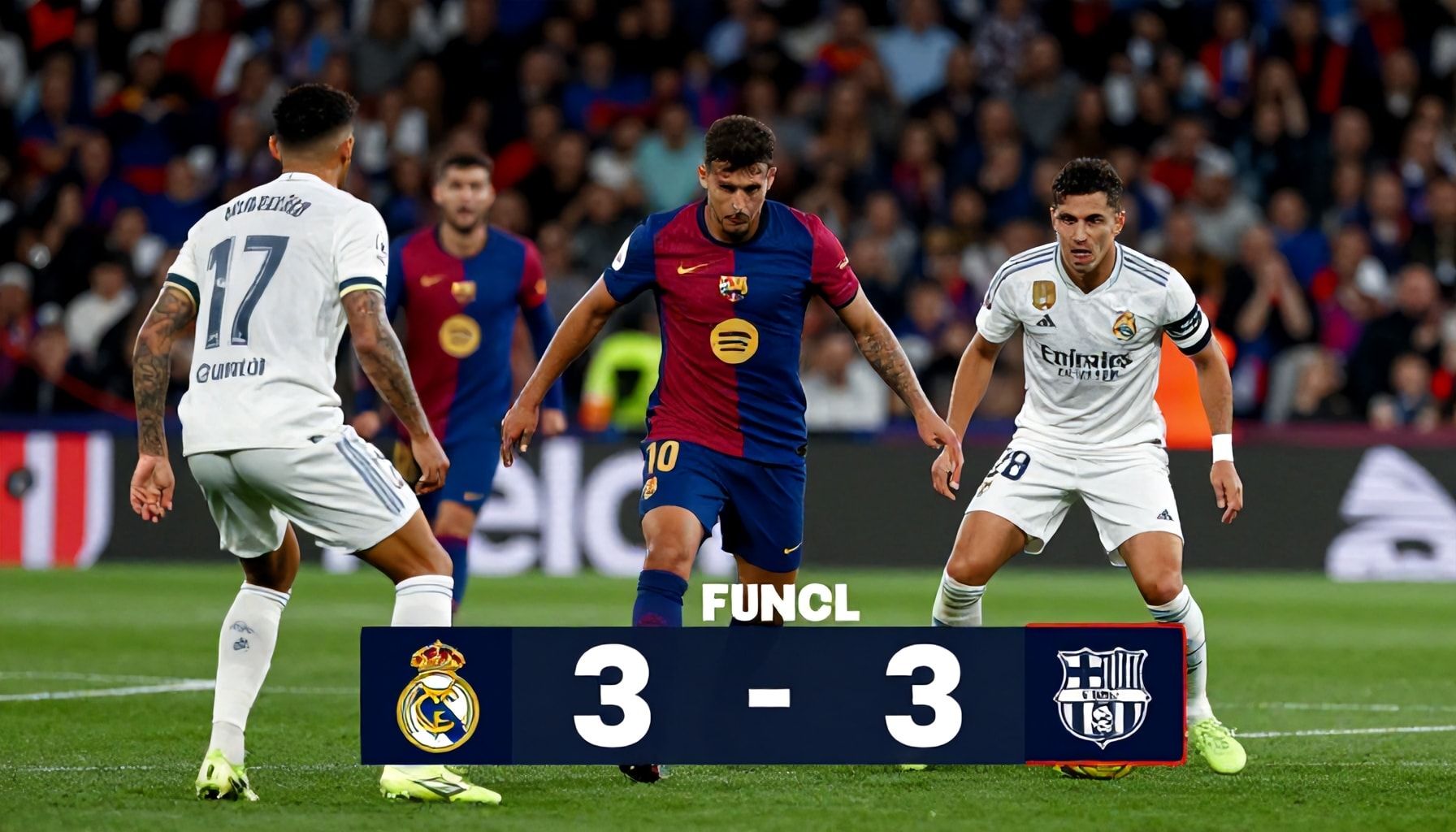لاعبو برشلونة يحققون 3 أهداف في أول 30 دقيقة ضد ريال مدريد