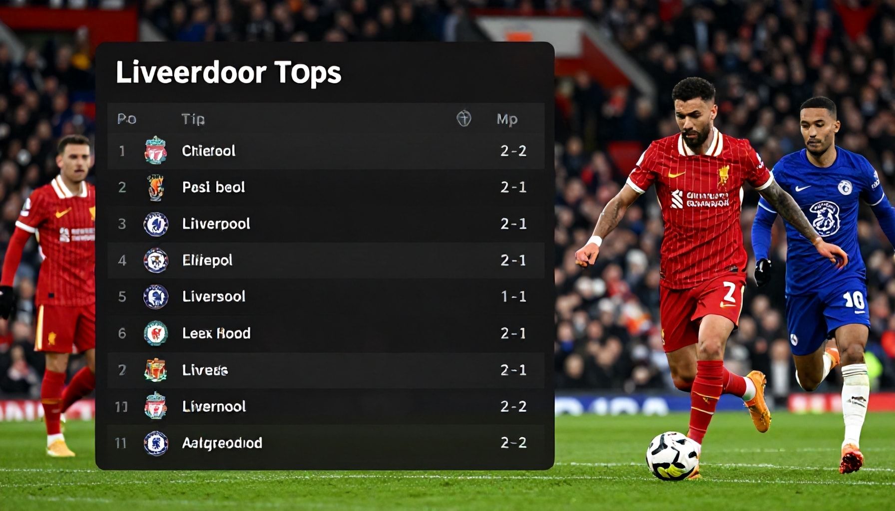 ليفربول يتصدر الترتيب بعد فوزه على تشيلسي 2-1