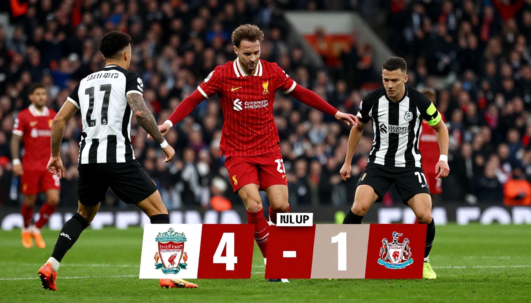 ليفربول يحقق انتصارًا 4-1 على نيوكاسل يونايتد في الدوري الإنجليزي