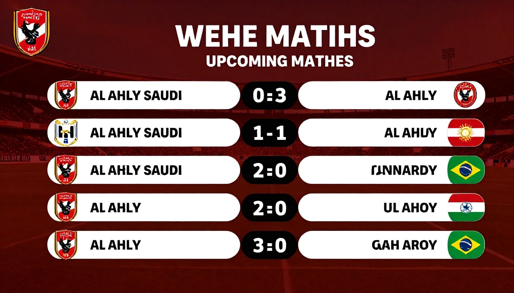 ما ينتظر الأهلي في المباريات القادمة