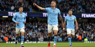 مان سيتي يتصدر في الدوري الإنجليزي برصيد 75 نقطة