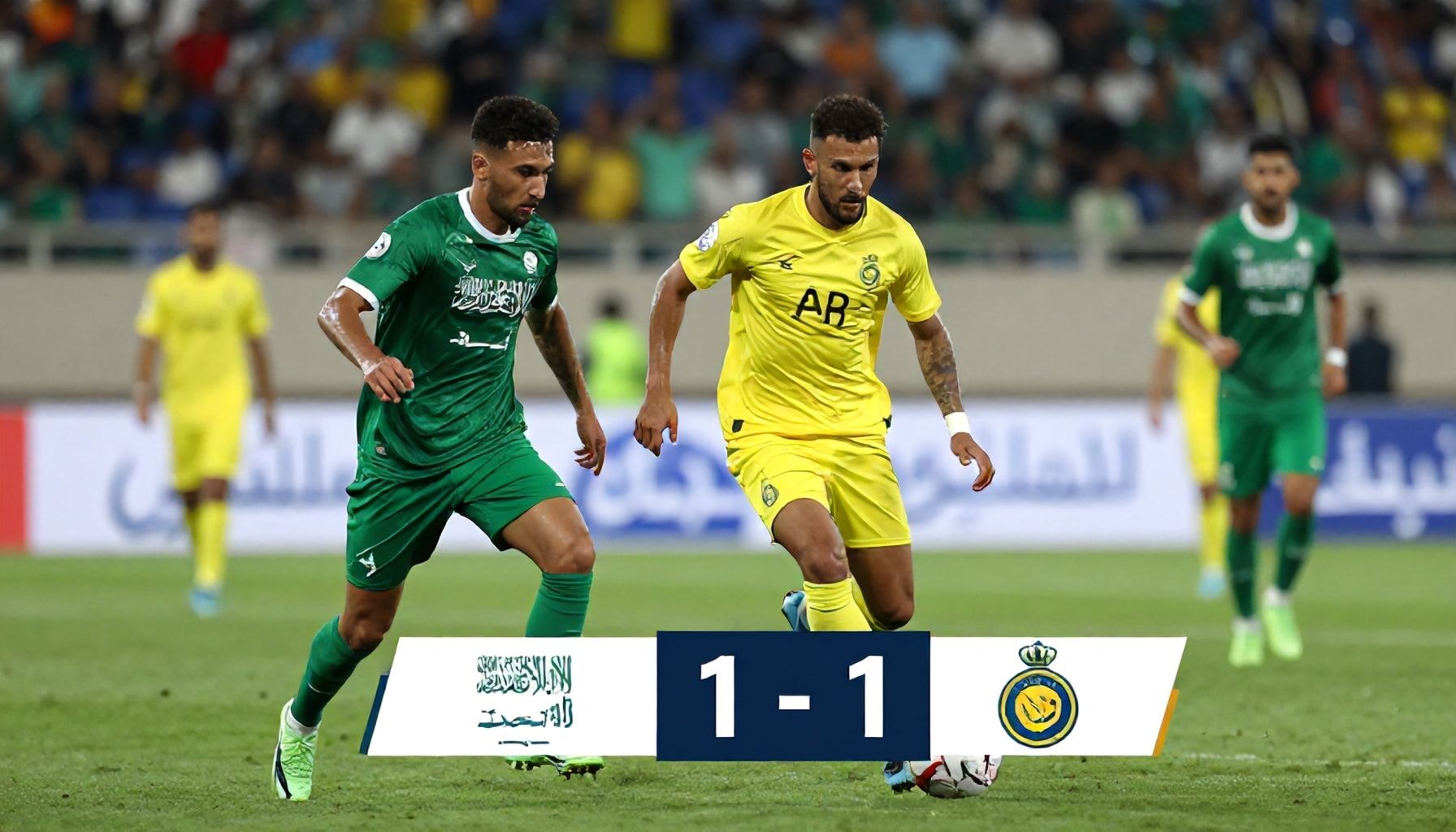 الاهلي السعودي يحقق الفوز 2-1 على النصر في مباراة حاسمة