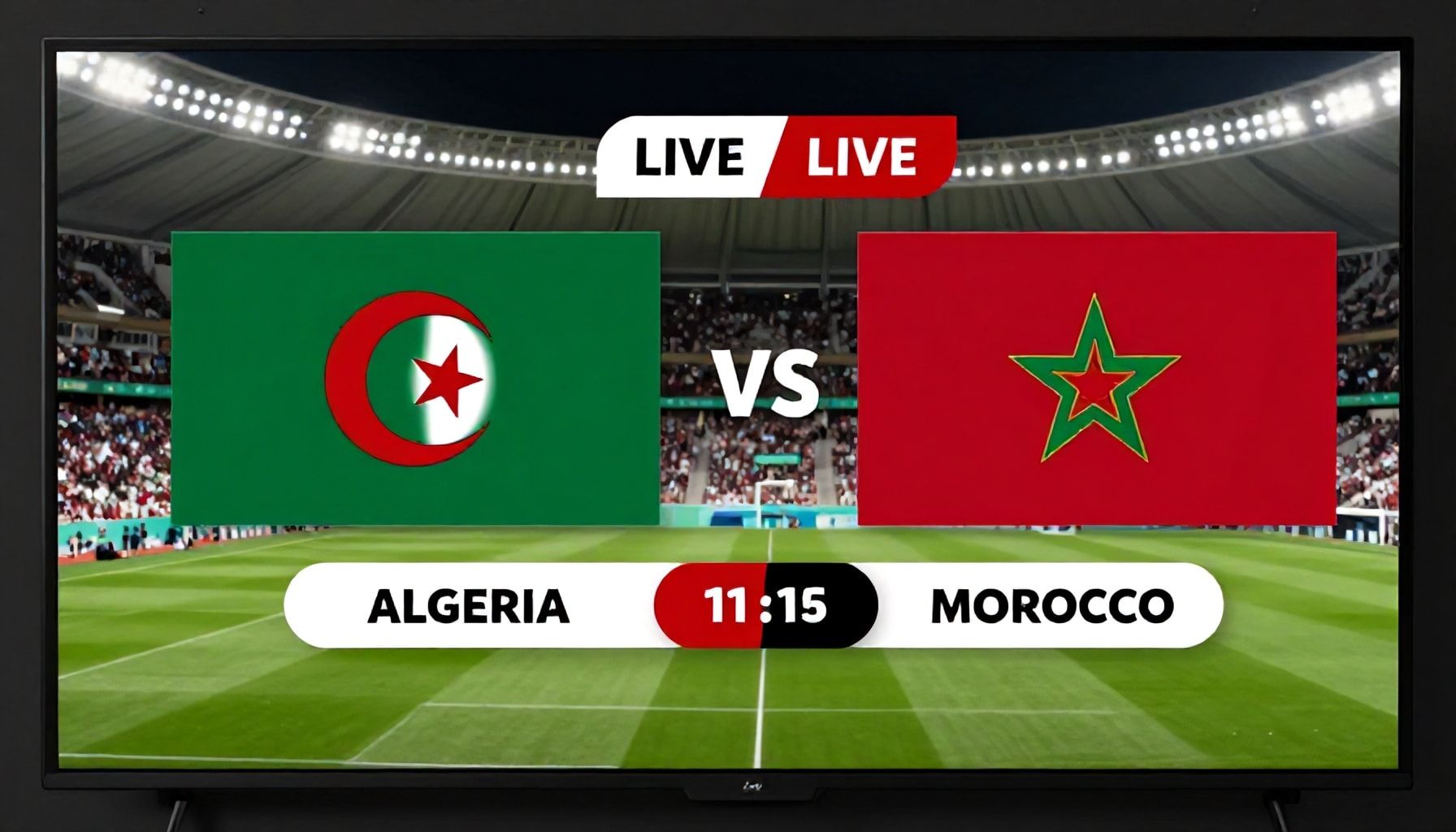 مبارة الجزائر والمغرب مباشرة على شاشة التلفزيون السعودي