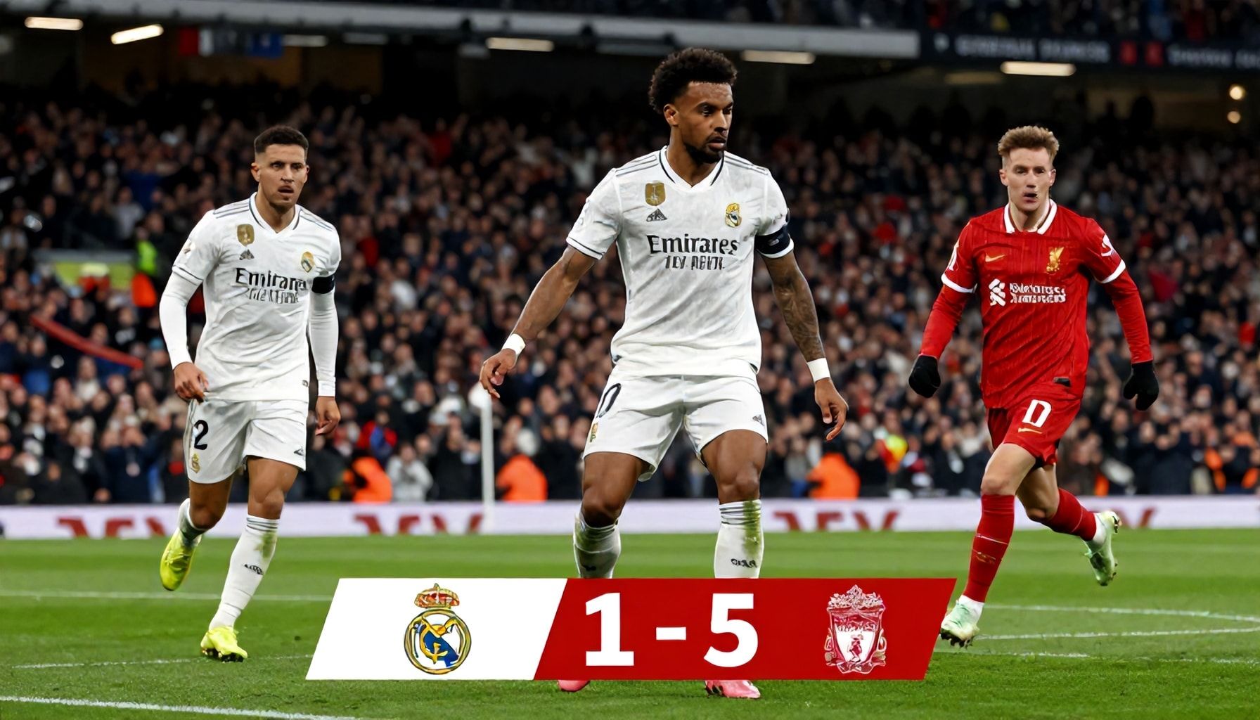 ريال مدريد يسجل هدفين في أول نصف ساعة ضد ليفربول