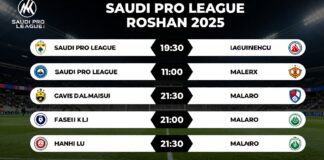 مباريات اليوم في الدوري السعودي روشن 2025: المواعيد والأندية المشاركة