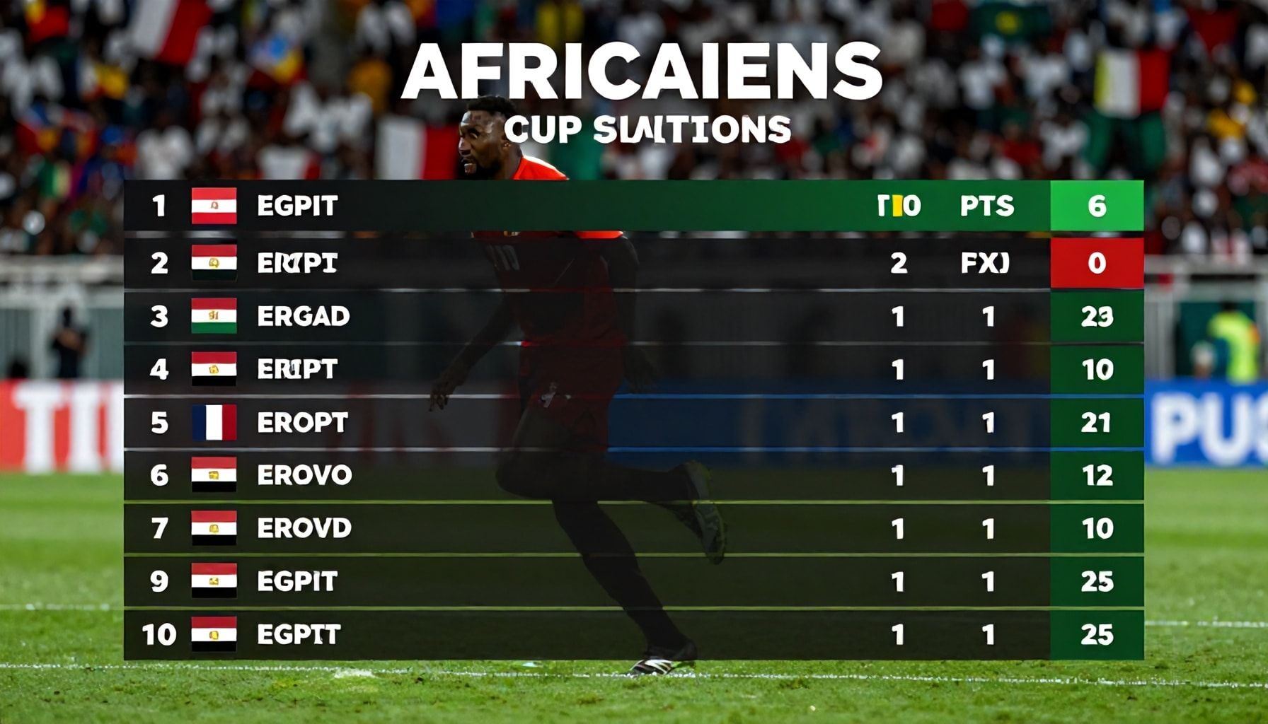 مصر تحصل على 16 نقطة بفارق 6 عن السنغال