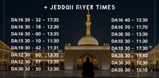 مواقيت الصلاة في جدة: الأوقات الدقيقة لكل يوم من الأسبوع