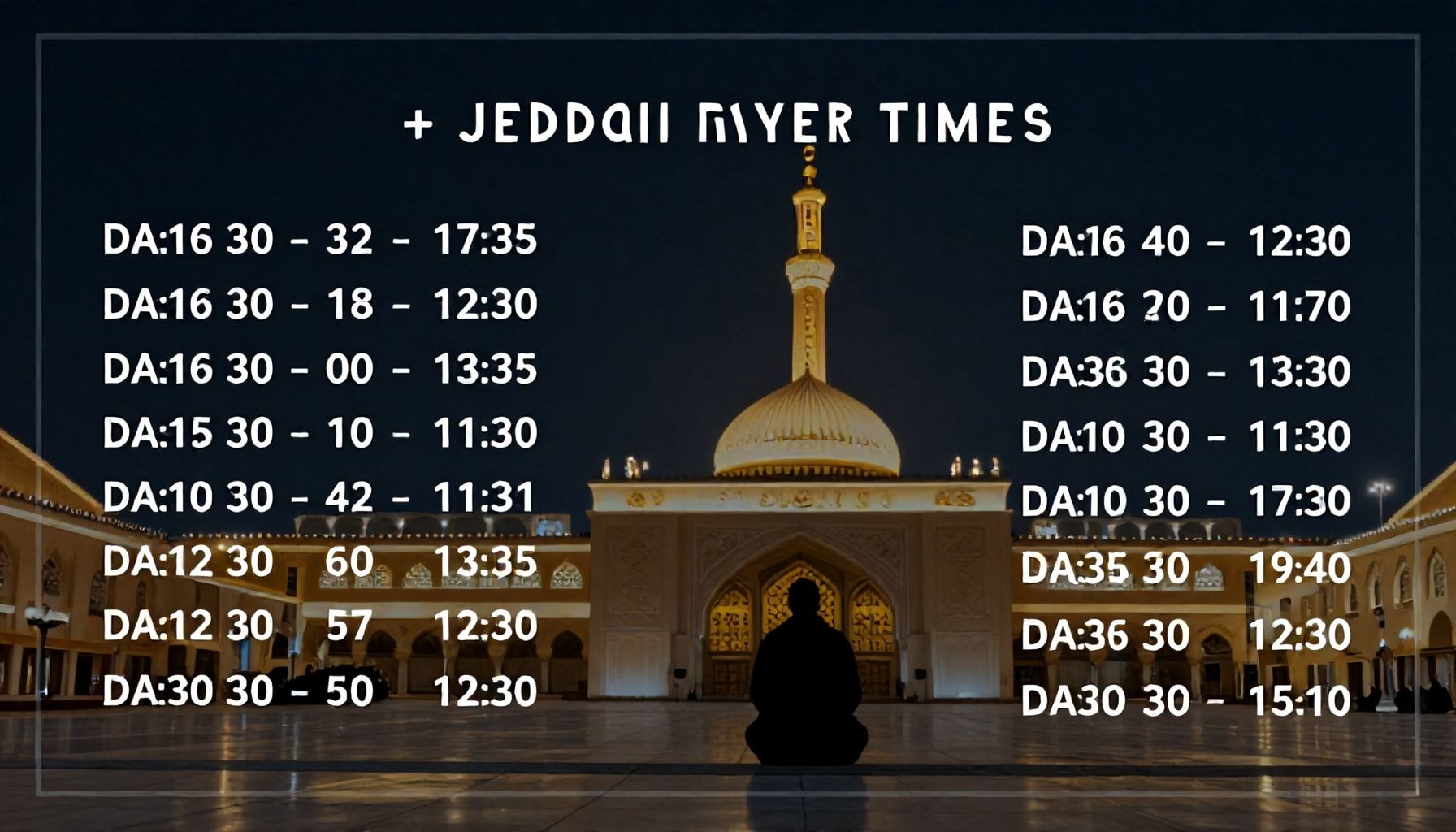 مواقيت الصلاة في جدة: الأوقات الدقيقة لكل يوم من الأسبوع