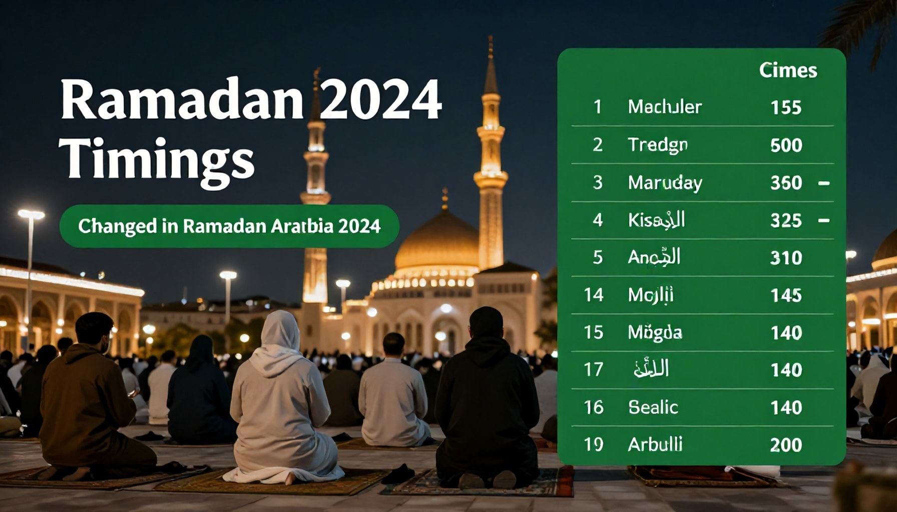 مواقيت الصلاة في السعودية: تغييرات في رمضان 2024