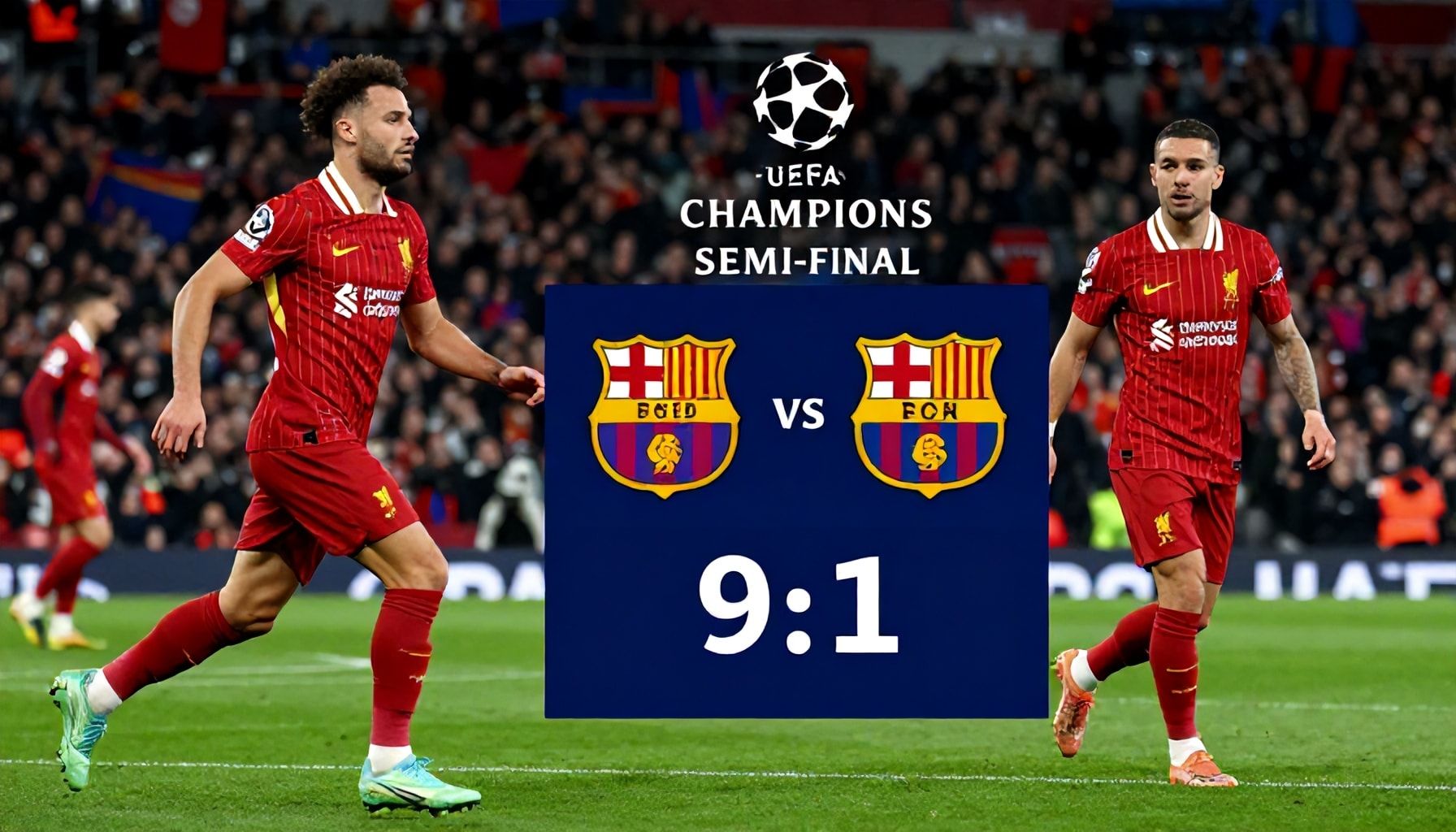 مباراة ليفربول ضد برشلونة في نصف نهائي دوري أبطال أوروبا