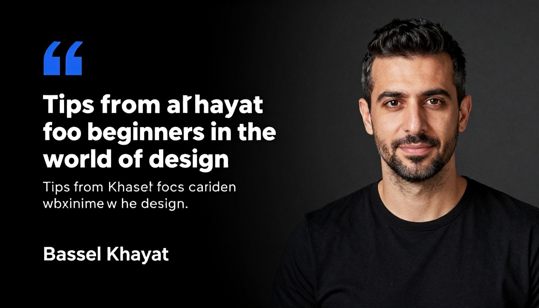 نصائح من باسل خياط للمبتدئين في عالم التصميم