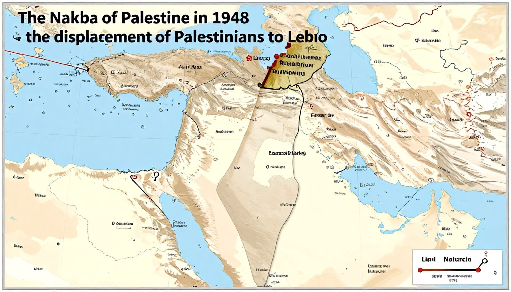 نكبة فلسطين عام 1948 ونزوح الفلسطينيين إلى لبنان