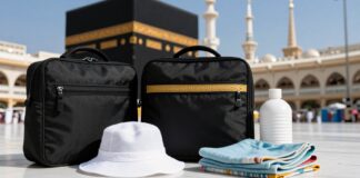 إعداد حقيبة اليوميات أثناء العمرة: 10Items ضرورية في مكة