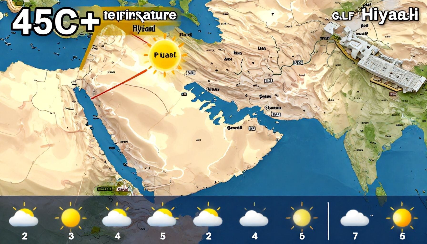أرقام قياسية في الرياض ودول الخليج مع 45 درجة مئوية