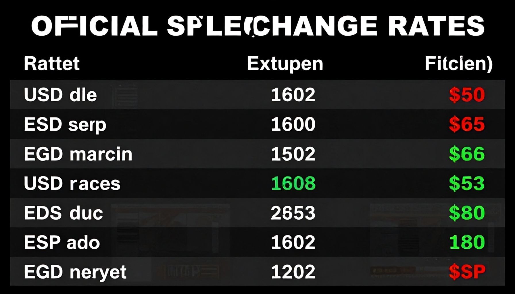 أسعار الصرف الرسمية والسوق السوداء اليوم