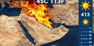 درجات الحرارة ترتفع إلى 45 درجة في الرياض والشرق الأوسط اليوم