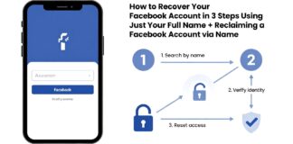 استعادة حساب فيسبوك في 3 خطوات باستخدام الاسم الكامل فقط