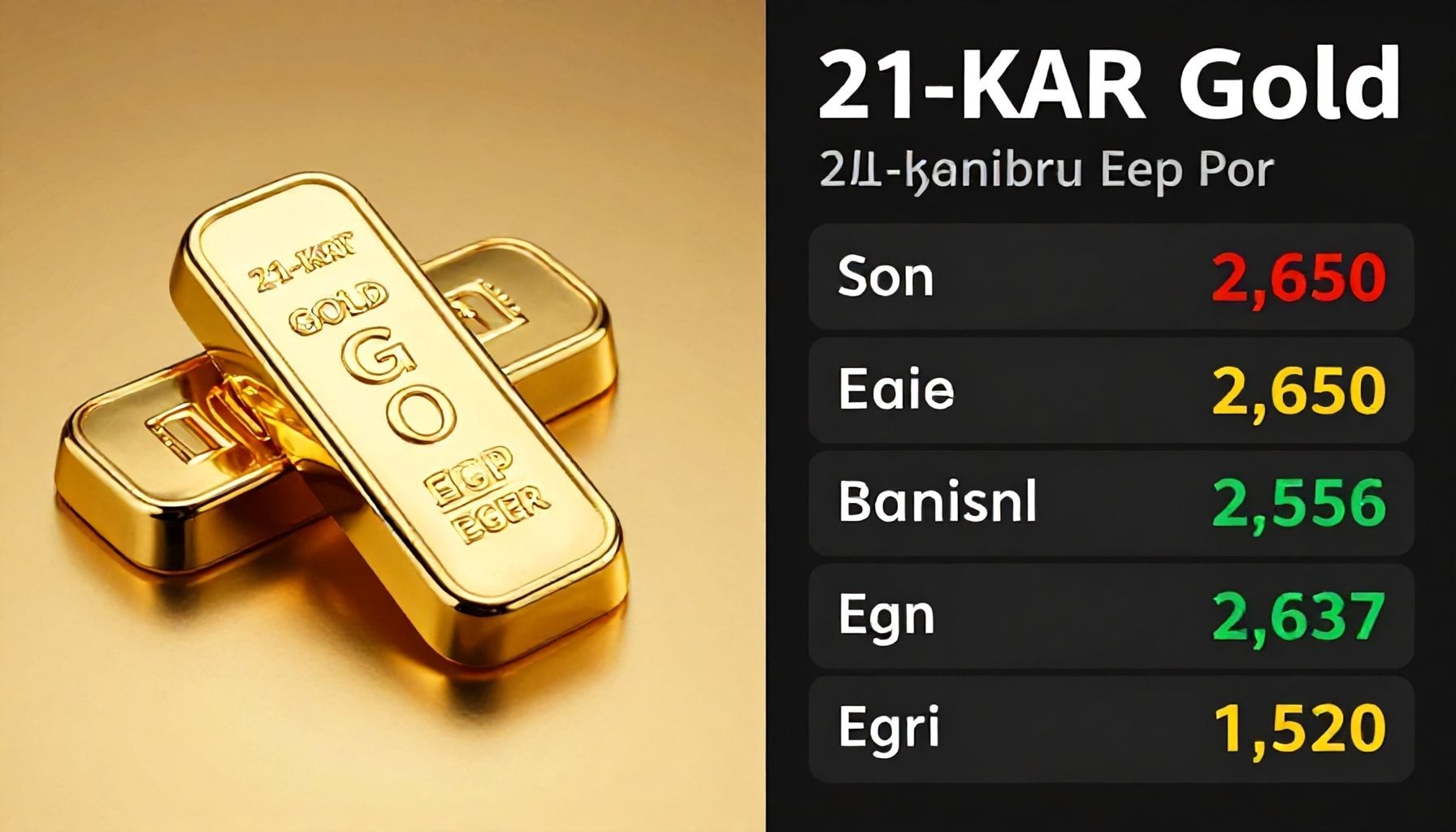 أسعار الذهب عيار 21 في مصر تسجل 2650 جنيها للجرام اليوم