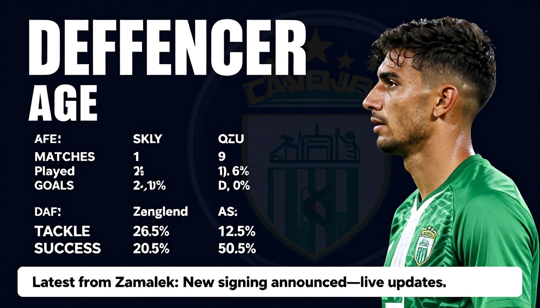 الاسم والعمر وإحصائيات المدافع الجديد