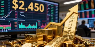 الذهب يرتفع إلى أعلى مستوى في 6 أشهر عند 2450 دولارًا للأوقية