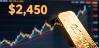 الذهب يلامس أعلى مستوى في 6 أشهر بالعقود الفورية عند 2450 دولارًا