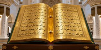 المصحف الذهبي بوزن 1100 كيلوغرام يزين مسجد الشيخ زايد الكبير بأبوظبي