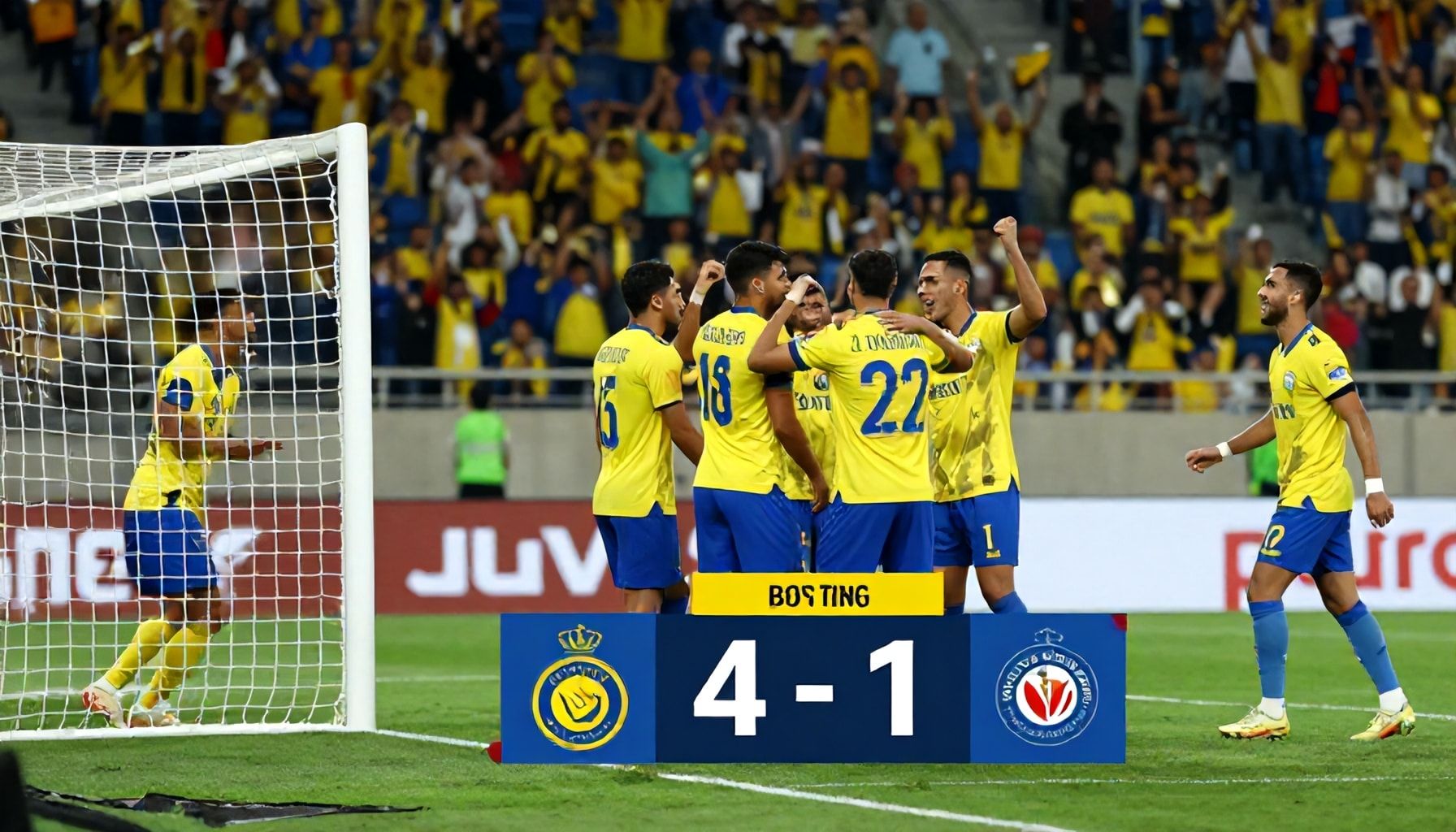 النصر يحرز فوزًا تاريخيًا على التعاون 4-1 في الدوري السعودي