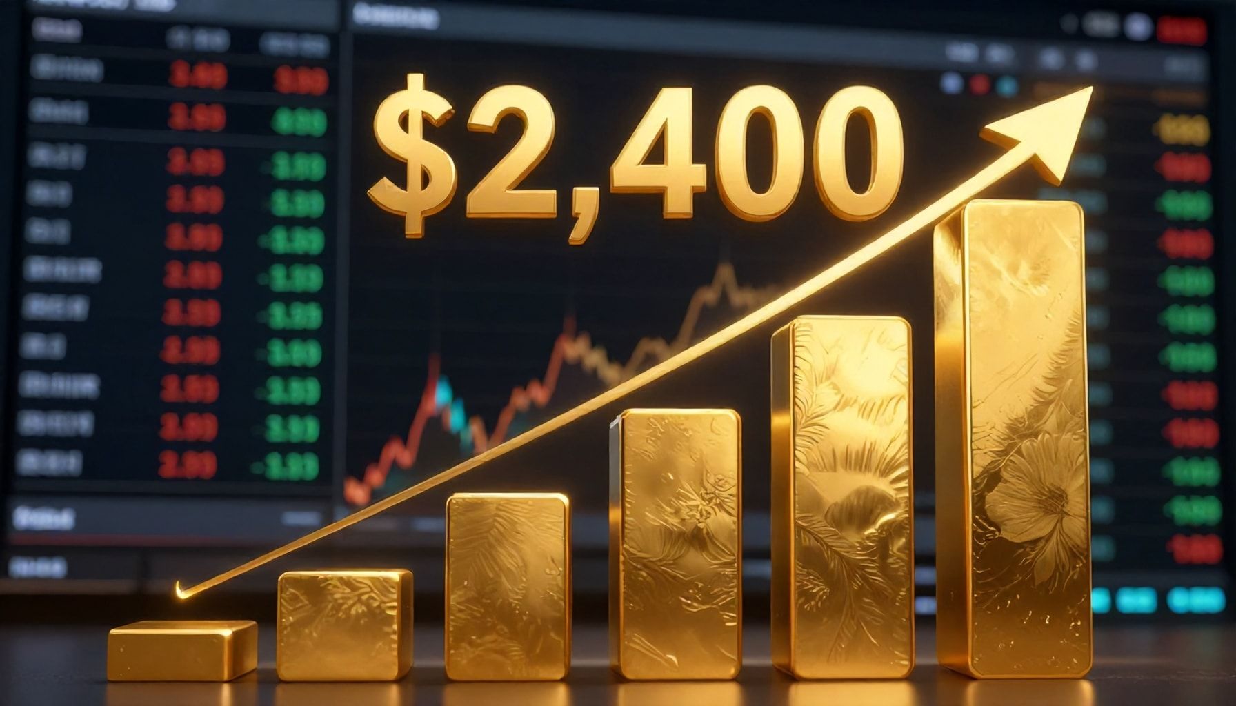 أسعار الذهب تسجل ارتفاعًا قويًا عند 2400 دولار للأوقية اليوم