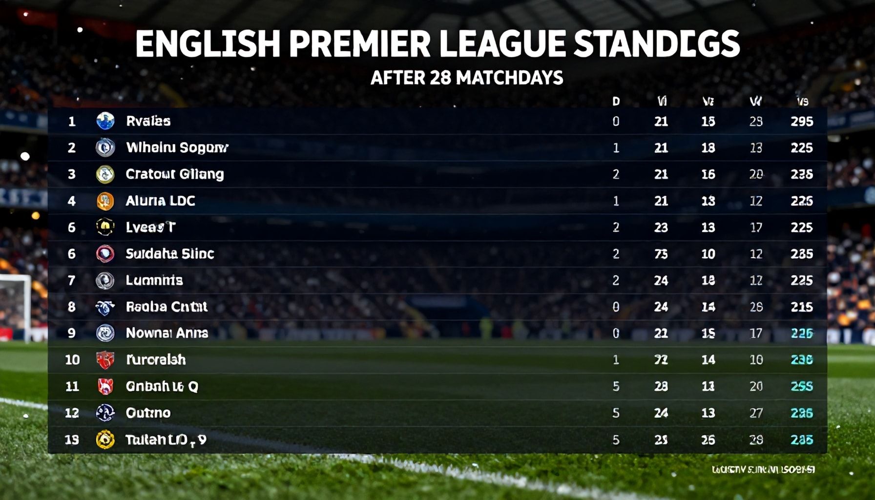 ترتيب الدوري الإنجليزي بعد 28 جولة