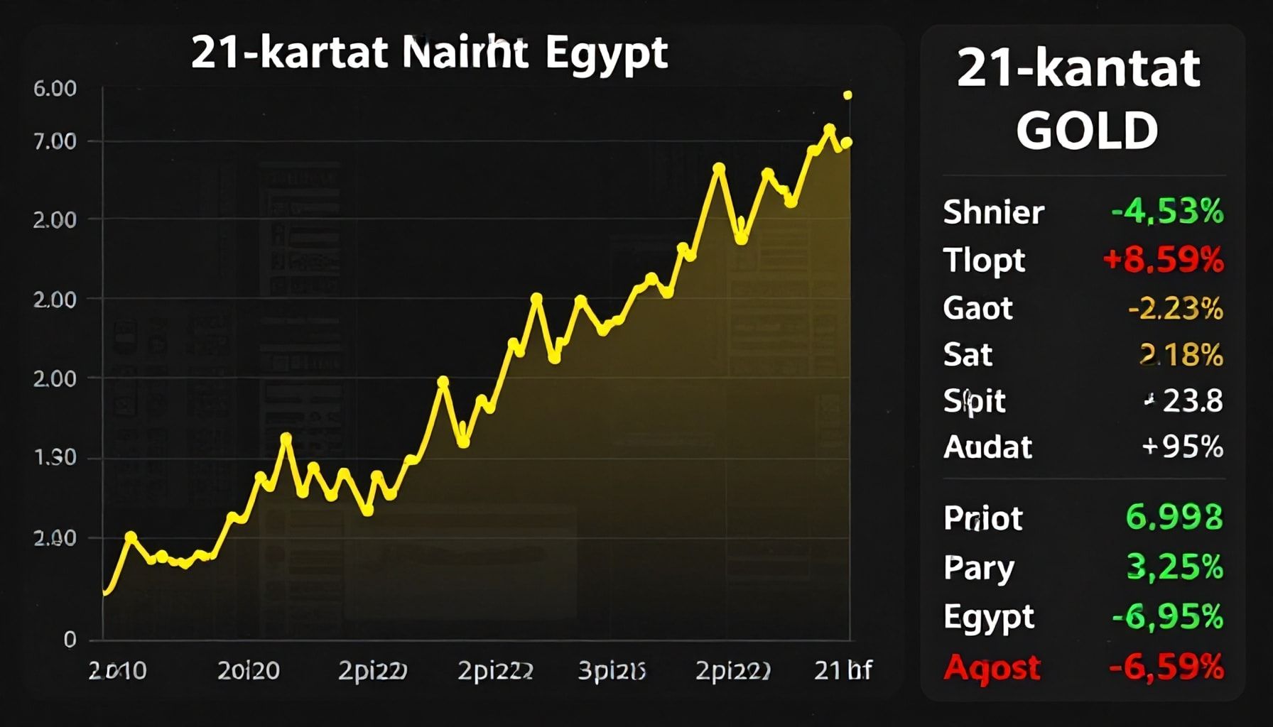 تقلبات أسعار الذهب عيار 21 خلال الأسبوع الماضي