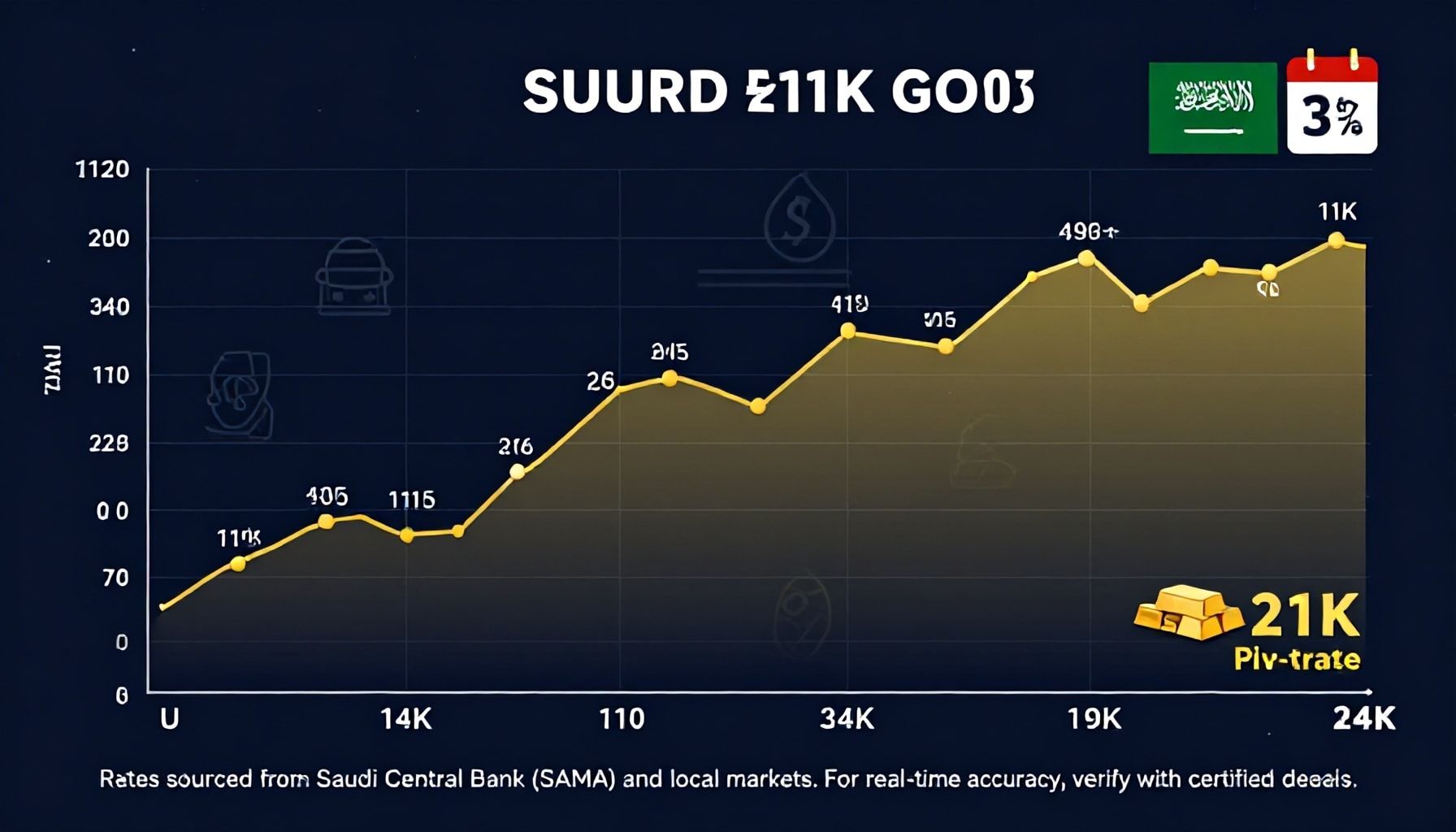 تقلبات أسعار الذهب في الأسابيع الماضية بالسعودية